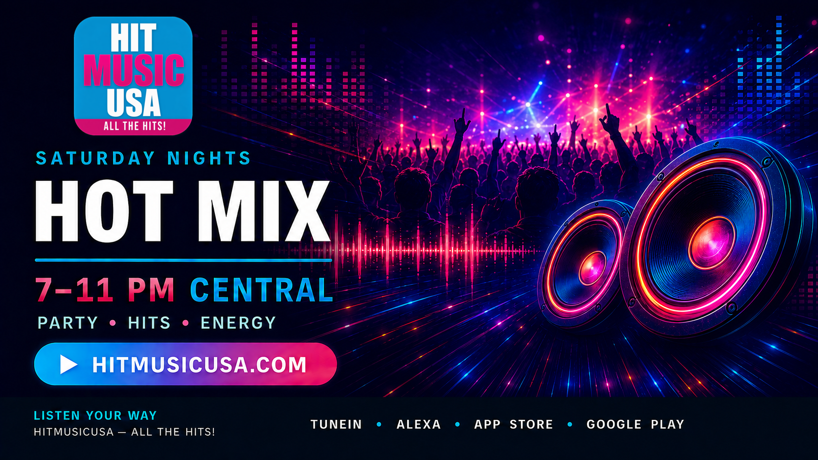 Hot Mix, Saturday nights from 7 to 11 PM Central